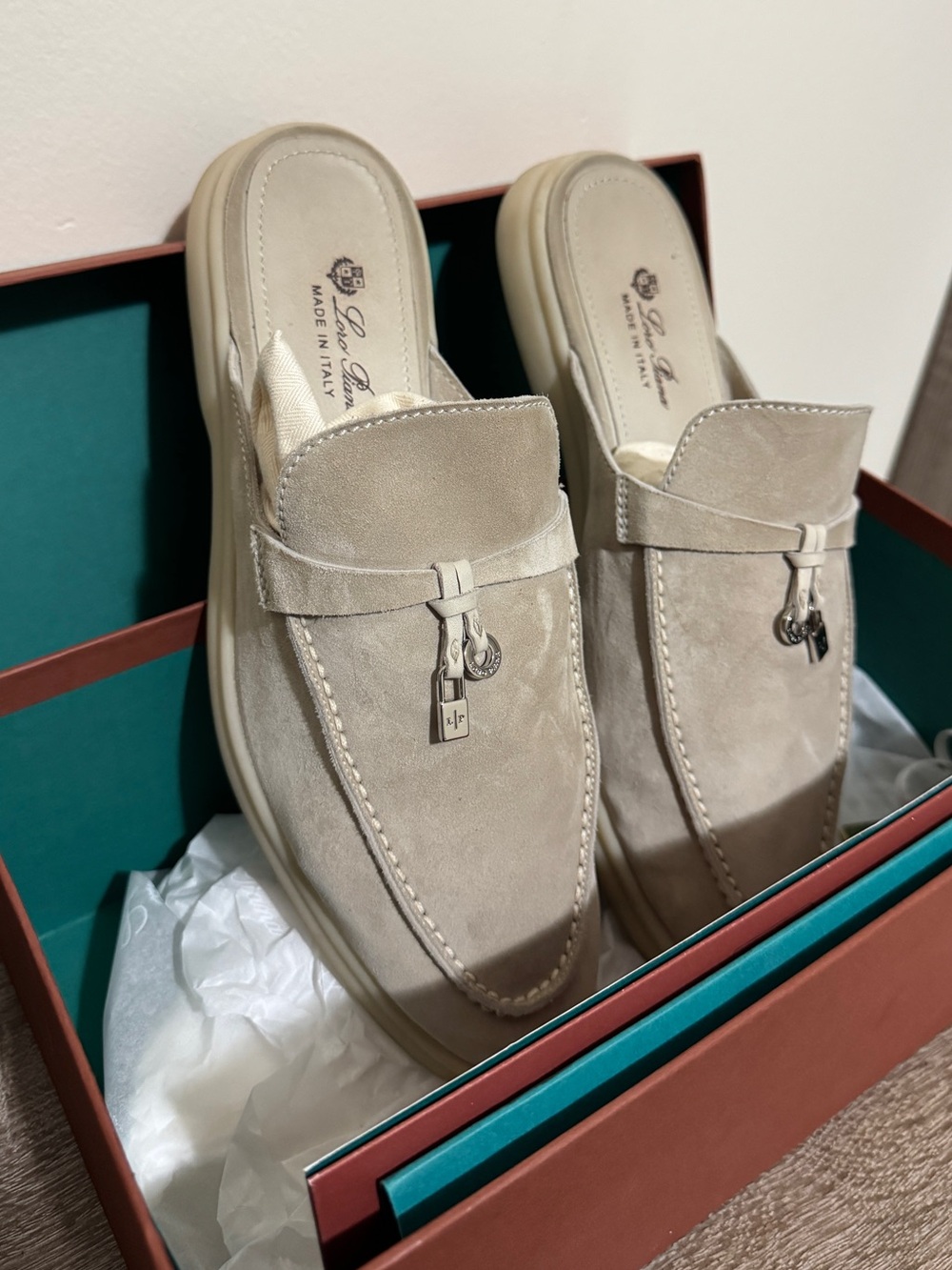Loro Piana Beige Summer Walk Mules